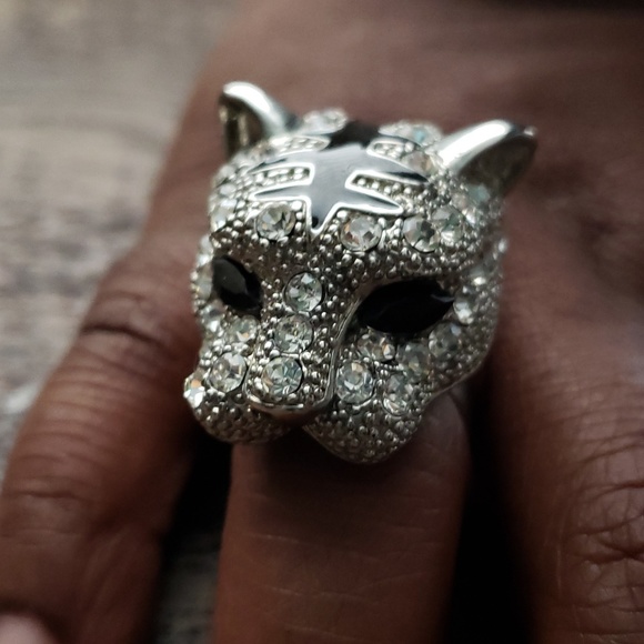 Adjustable leopard ring silver - Picture 2 of 3